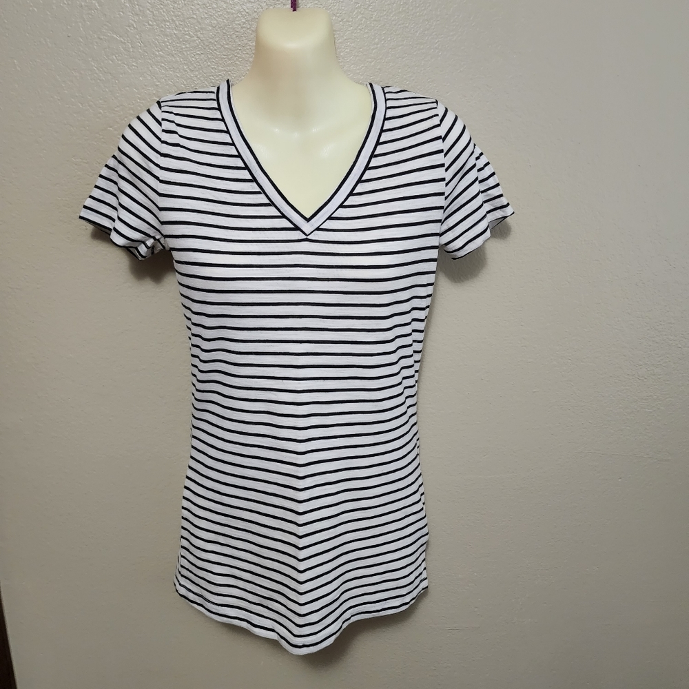 Striped Vneck Top NWOT